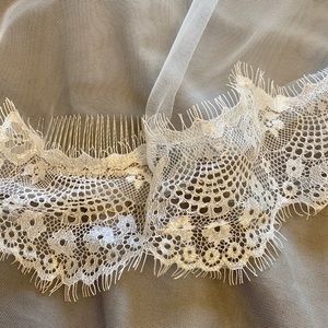 Knee length Ivory Mantilla Lace Bridal Veil